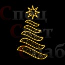 Световое панно "Елка Стилизованная" 3м Золотистая